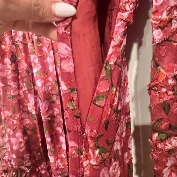 Sachin + Babi Ronnie Long Sleeve Pink Pleated Tie Front Midi Dress NWT - Picture 15 of 15